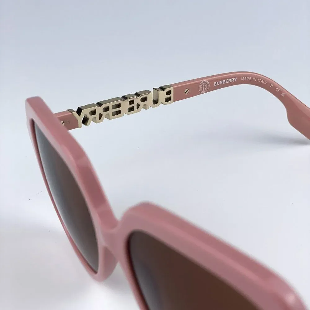 SALE! NEW Burberry BE4389 406113 Pink Brown Oversized Square Women Sunglasse